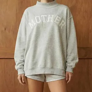 Mock Neck Embroidered MOTHER Sweatshirt
