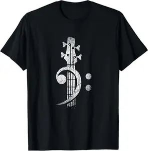 MUSIC Headstock Bass Guitar T-Shirt
