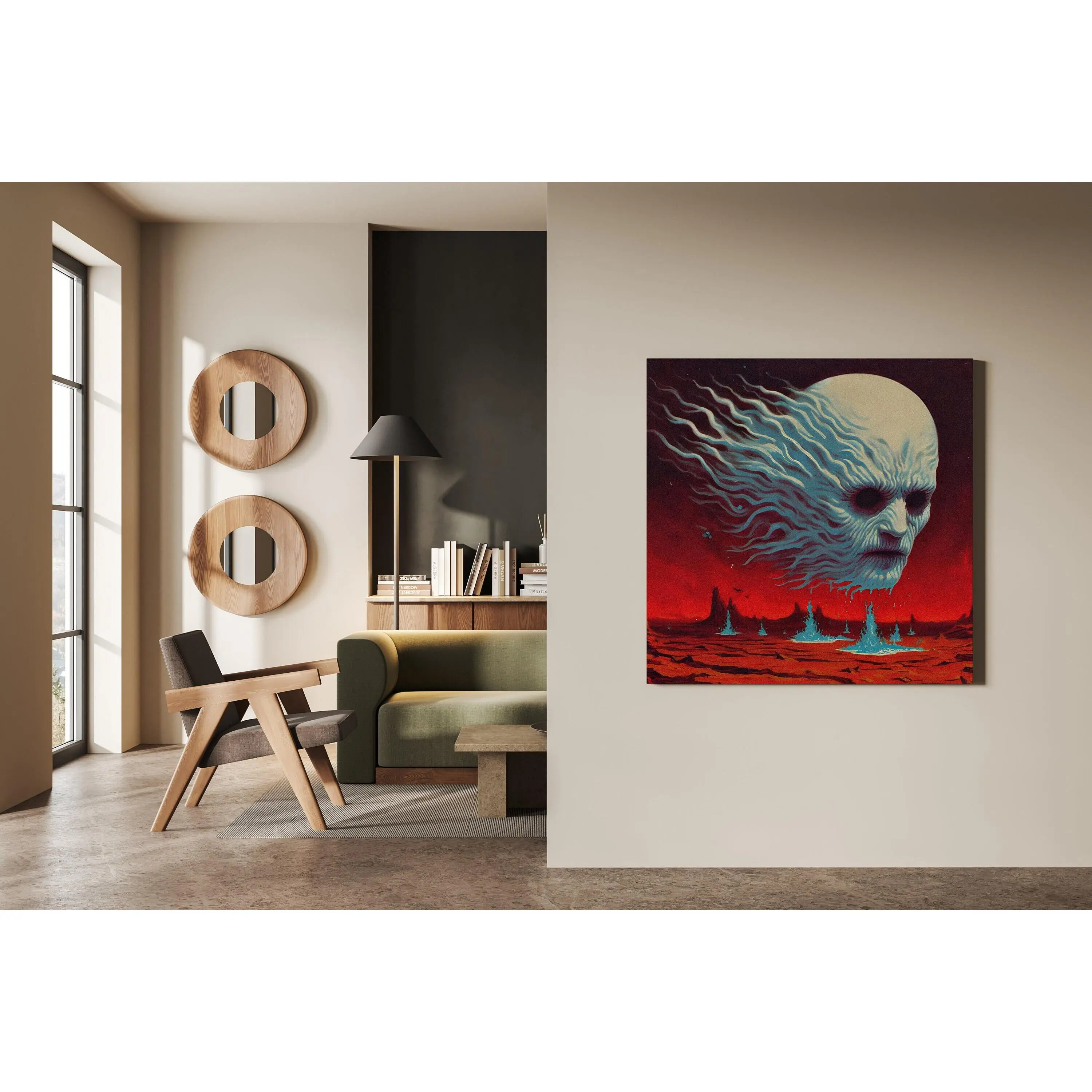 Minecraft Art | "The Ghast" | Framed Canvas | Dark Fantasy | Minecraft Poster | Minecraft Art |