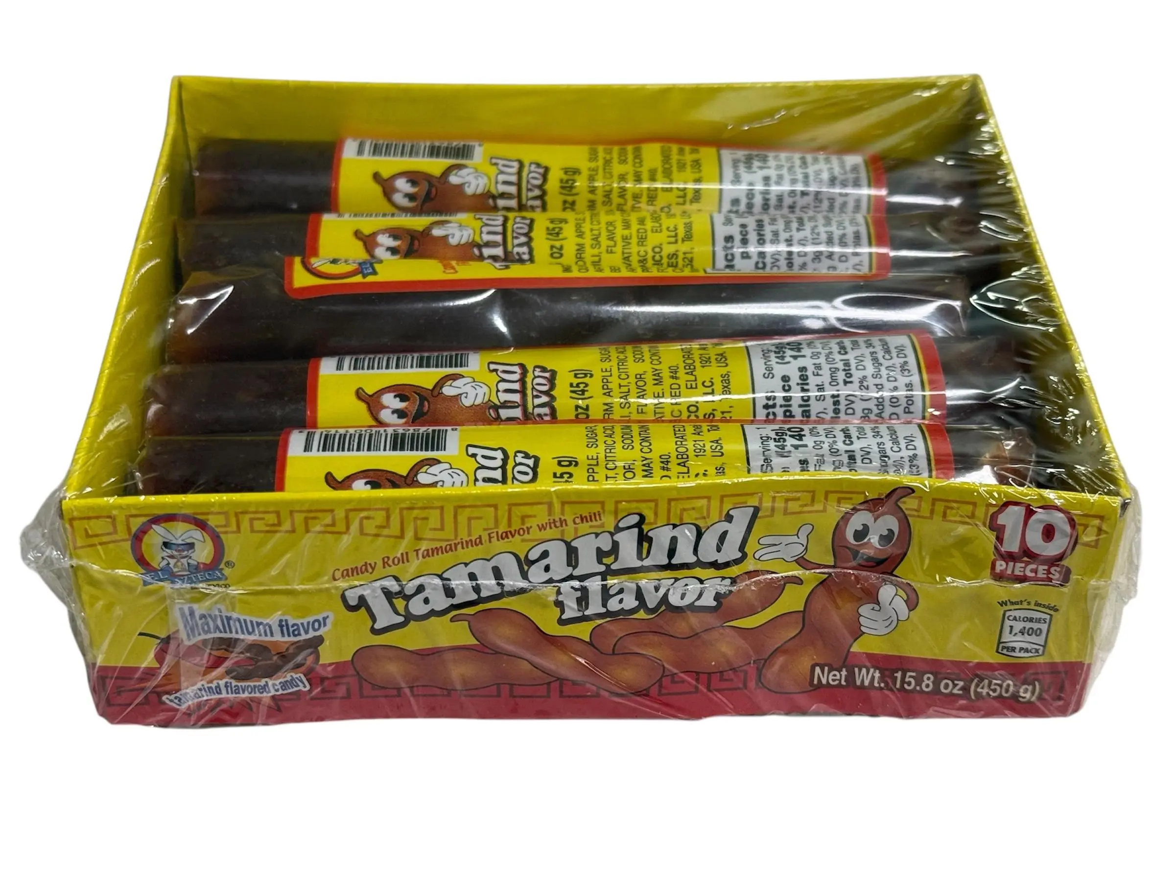 El Azteca Tamarind Candy Rolls – Soft Tamarind Flavor Candy – 10 Pieces – 15.8 oz (450 g)