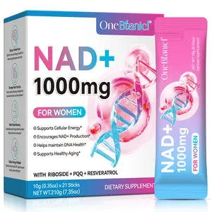 OneBtanicl 1000mg NAD+ Berry Flavor Drink Mix for Skin Aging Support, Energy, and Focus - 21 Pack -