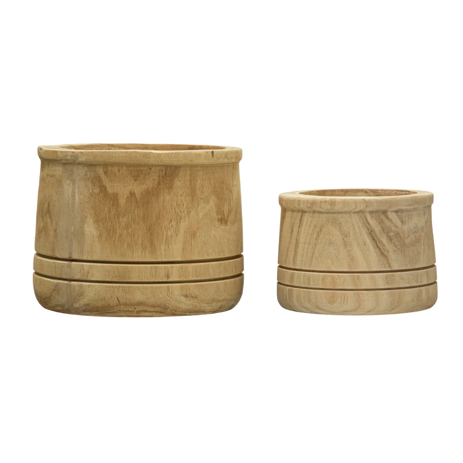 Wood Planter w/ Carved Lines