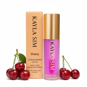 KAYLA SIM Vegan Hydrating Lip Oil Collection – Cherry, Berry, Coconut, Mint & Peach | Moisture-Rich, Moisturizing Lip Repair, Hydrating & Nourishing Moisturizer for Lips | Soothing Glossy Finish & Plumping, Lipstick-Friendly Formula