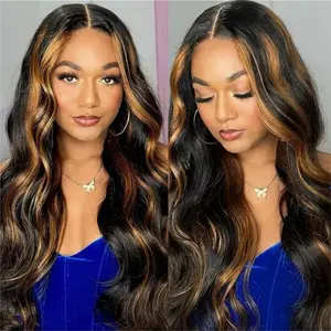 WOWANGEL Wear to Go Glueless Wig 5x5 Skinlike HD Lace Body Wave Highlight Wig 1BJ30 Color Human Hair Wig