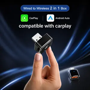 Mini Wireless Carplay Adapter for Apple & Android Auto, Plug & Play Bluetooth-compatible Connector, Ultra Compact Aluminum Alloy Design
