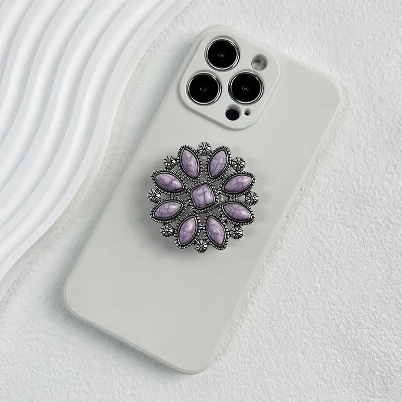 Portable mobile phone stand Turquoise Socket grips Foldable phone holder or iPhone 15 pro 16 17promax FashionPhone Accessories