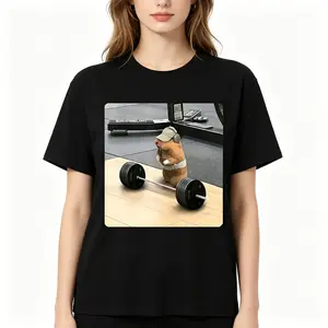 "Hamster Deadlift Training" Funny Weightlifting Meme Tee |   All-Season Breathable Unisex Top