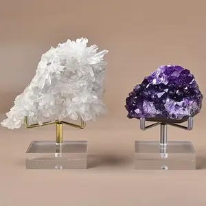 Mineral Specimen Stand Base, Crystal Mineral Stone Holder, Adjustable Acrylic Display Rack, DIY Jewelry Frame, Silver Color, Acrylic Display Risers