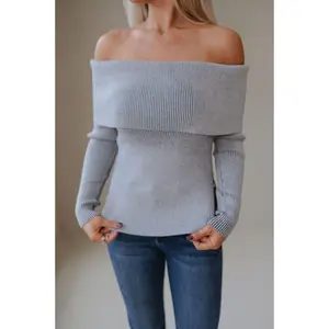 Tinley OTS Ribbed Top-Grey