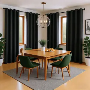 4-Pack Heat Insulating Blackout Curtains, Soundproof & Privacy Protection, Modern Metal Grommet Top, Energy Saving & Thermal Insulation, Window Treatments for Bedroom and Balcony