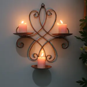 Vintage Wall-Mounted Iron Candle Holder, Candle Stand, Elegant Home Decor for Living Room, Perfect for Aromatherapy Candles, Halloween