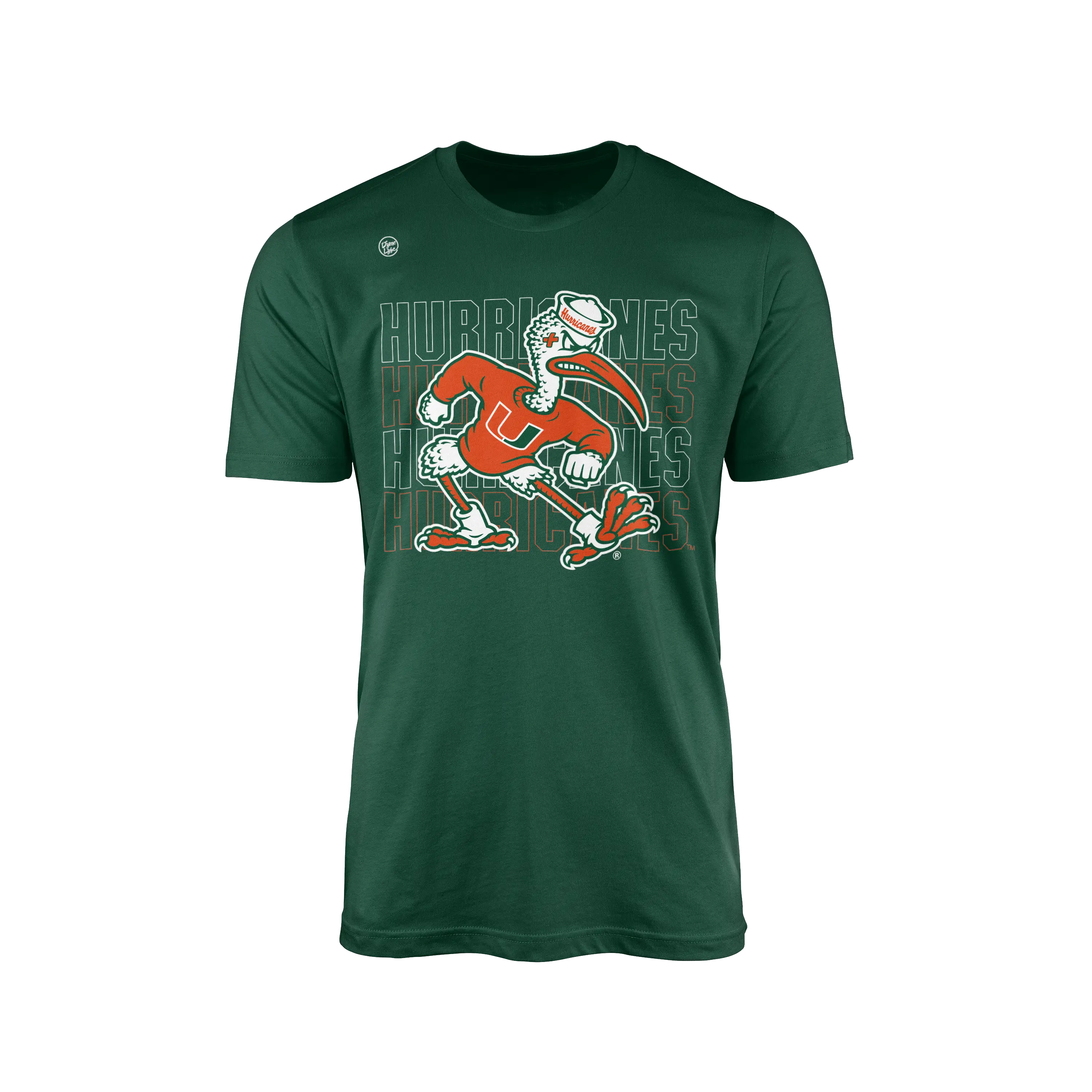 Miami Hurricanes Men's Stacked Cotton Casual Short-Sleeve T-Shirt, Menswear Top