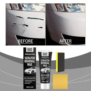 Car Scratch Removal Wax Buffing with Sponge Towel, Light Scratch Repair Wax for Automotive Maintenance, Ideal for Commuting and Travel