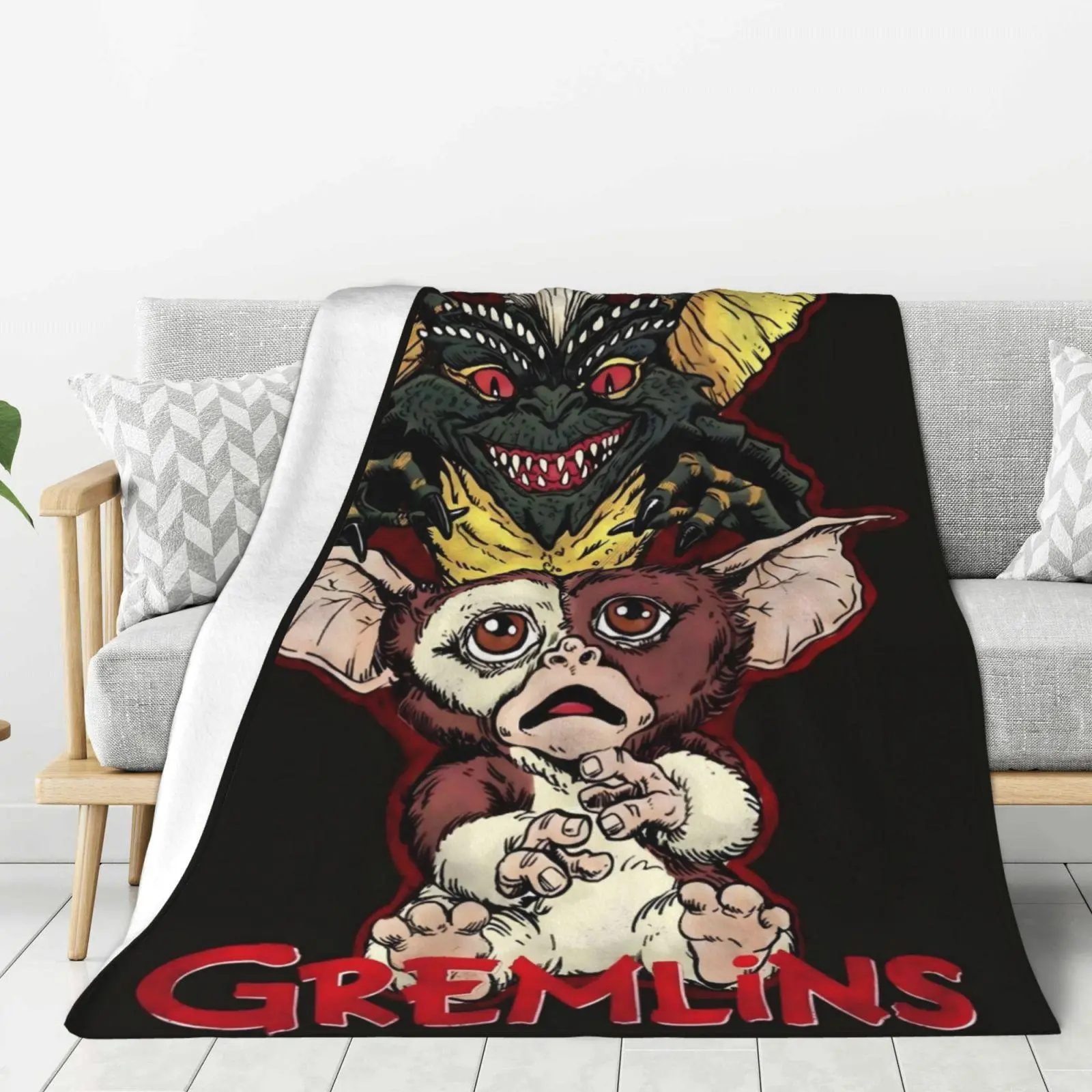 Anime Blanket Gremlins Gizmo And Monster Graphic Ultra Soft Blanket Lightweight Warm For Couch Travel