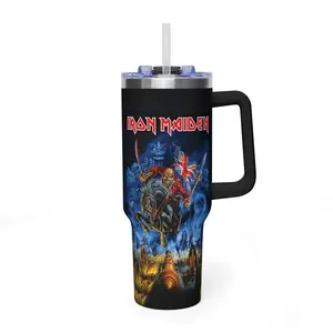 Iron Maiden Tumbler – 40oz tumbler with handle Insulated Stainless Steel Travel Mug, Heavy Metal Fan Gift