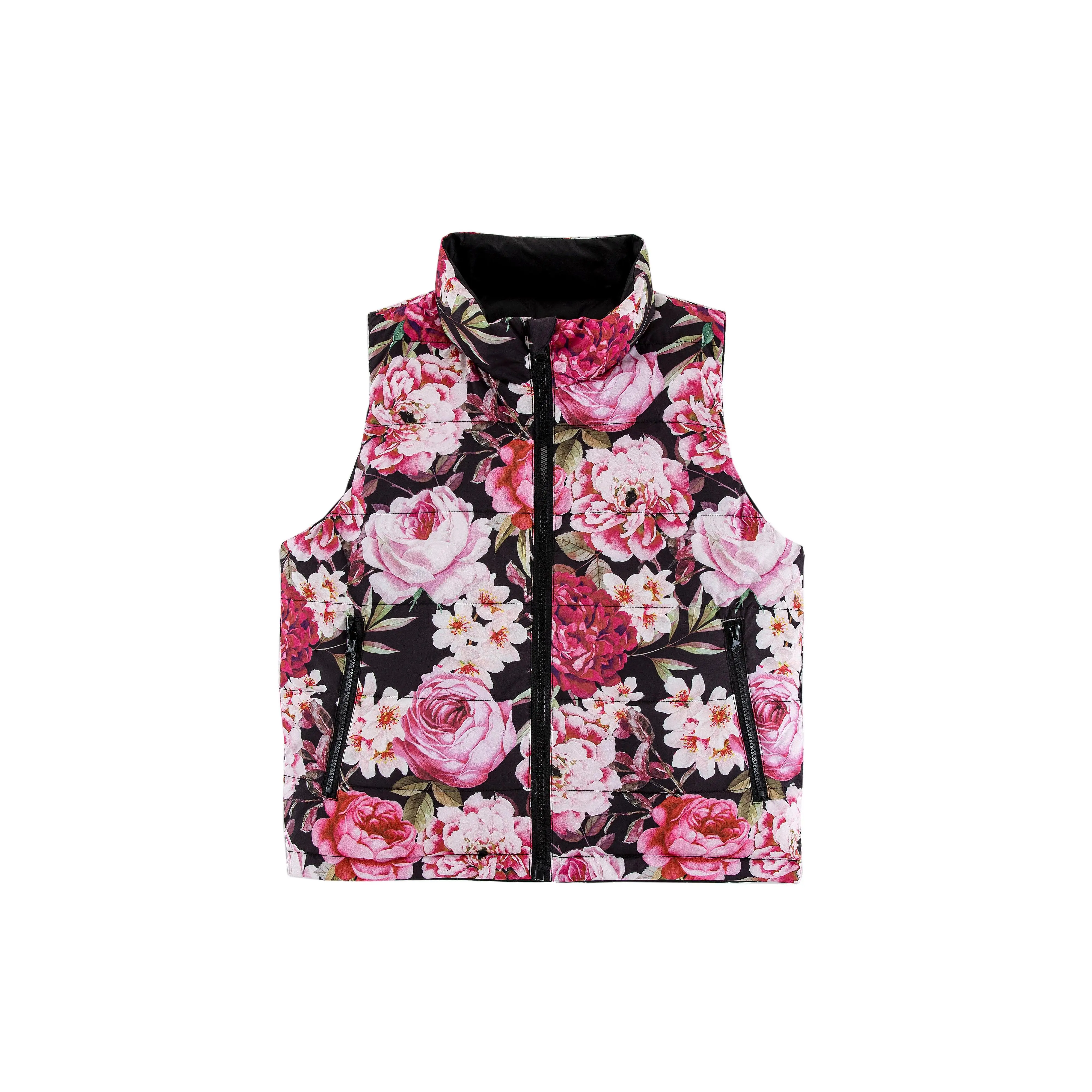 Casey Reversible Lightweight Down Puffer Vest, Garden Floral