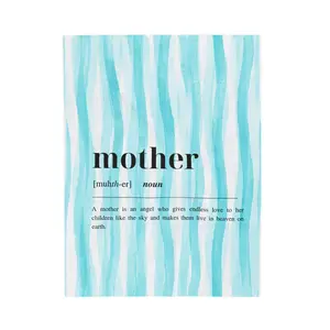 Mother definition velveteen blanket | teal watercolor stripes