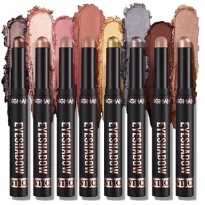 Cream Eyeshadow Stick Gift Set, 8 PCS Soft Smooth Matte Earth & Bright Metal Color Contour Sticks, Waterproof &Long-Lasting