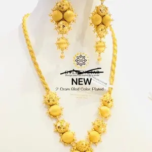 High Quality Fashion Jewelry Set 2 Gram Gold Color Plated Necklace & Earrings Set
