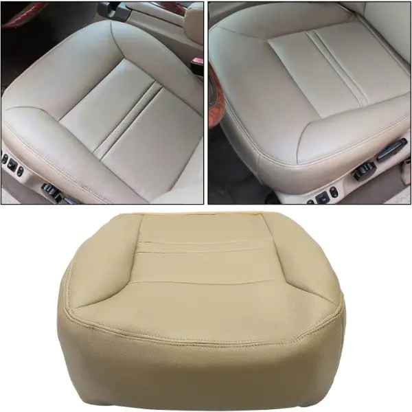 Synthetic Leather Seat Cover Tan Compatible with 2000 2001 Ford Excursion Limited XLT - Driver Bottom Side Durability Automotive Interior Cushion Car Accessories