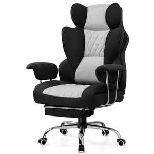 2026 Model Gaming Office Chair with Spring Waist Support Ergonomic Design Large Backrest Soft Padding & Armrests Height Adjustable 360° Swivel Fully Upgraded