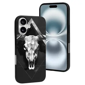 Compatible with Iphone 16 Case Cute - White Black Sheep Skull Soft Silicone Case Compatible with Iphone 16 Phone Case for Women Men