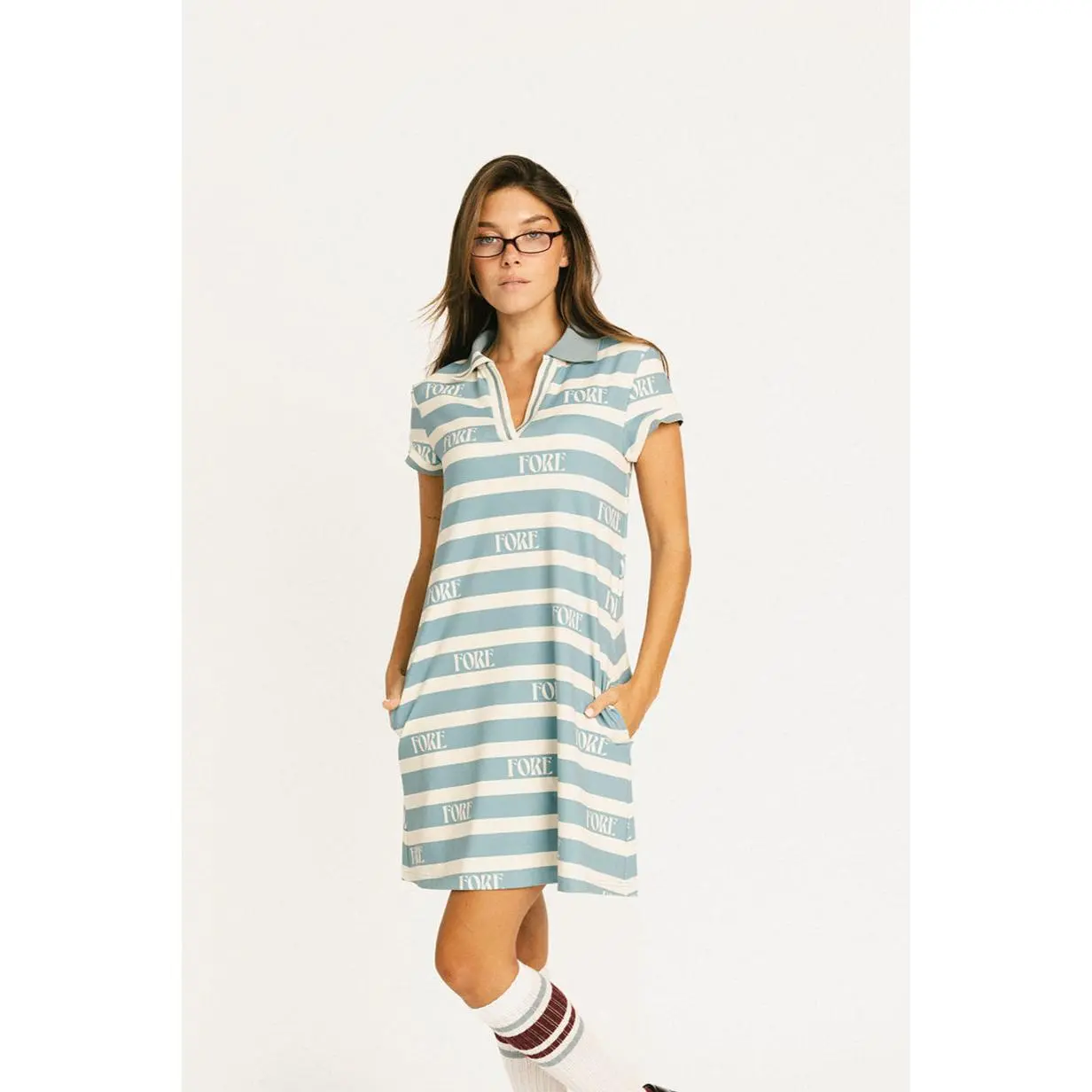 Poppy Dress - Smoke Blue/Angora Fore