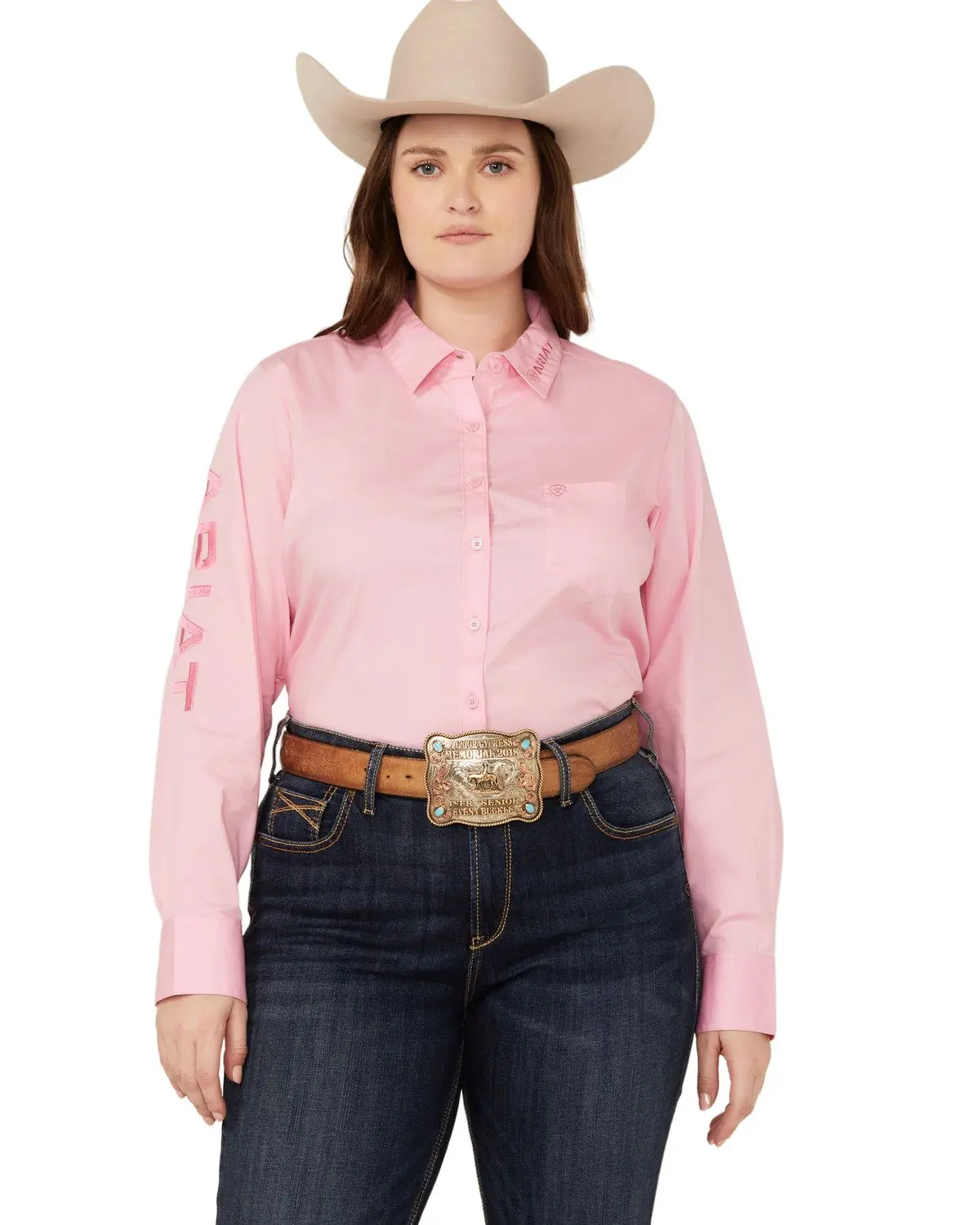 Ariat Women's Women'S Team Kirby Long Sleeve Button-Down Stretch Western - 10048754-Plus