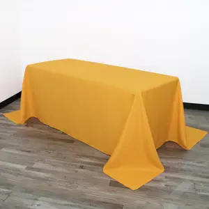 90 x 132 inch Polyester Rectangular Tablecloth Gold