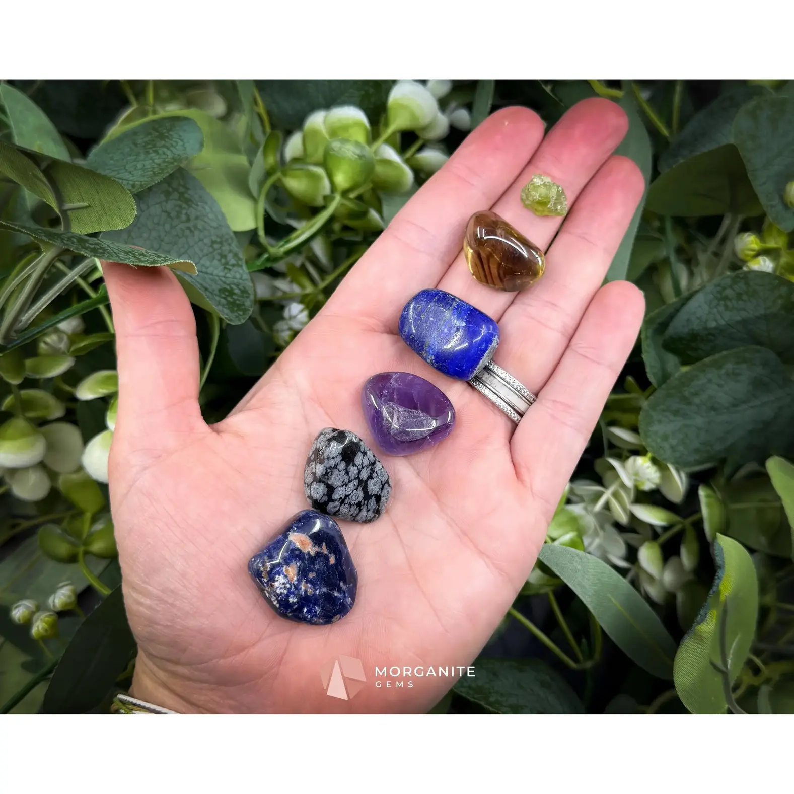 Sagittarius Zodiac Crystal Set | 6 Gemstones + Selenite, Spiral Cage & Gift Box