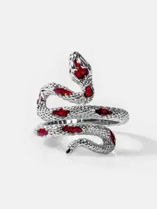 Snake Design Cuff Ring for Women, Fashionable Reptile Theme Jewelry Daily Wear Statement Accessory