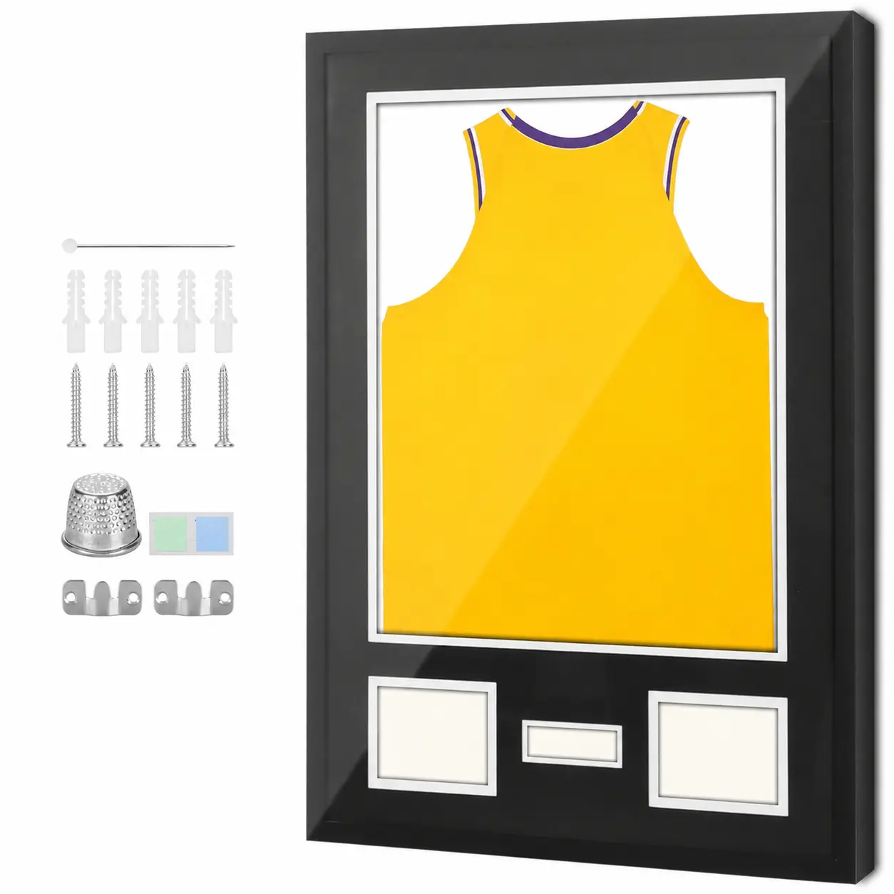 Traditional Single-Frame Acrylic Sports Jersey Picture Holder - Rectangular Wall-Mounted Photo Frame with Photo Slots, Includes Wet & Dry Wipes for Memorabilia Showcasing
