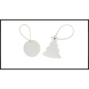 5 Pack Sublimation 3 inch Ceramic Christmas Ornaments