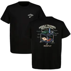 WORKMAN Highly Trained Professional Mostly Nurse Medical Cart Funny T-Shirt Healthcare Worker Doctor EMT Humor Graphic Tee Black