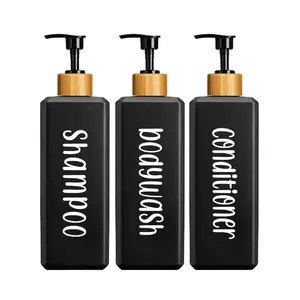 500ml Shampoo Conditioner Dispenser, 3 Counts/set Empty Refillable Travel Shampoo Soap Bottle, Modern Simple Body Wash Shower Gel Pump Dispenser, Bathroom Accessories, Bathroom Organizer, Summer for Gift, Boyfriend Gifts