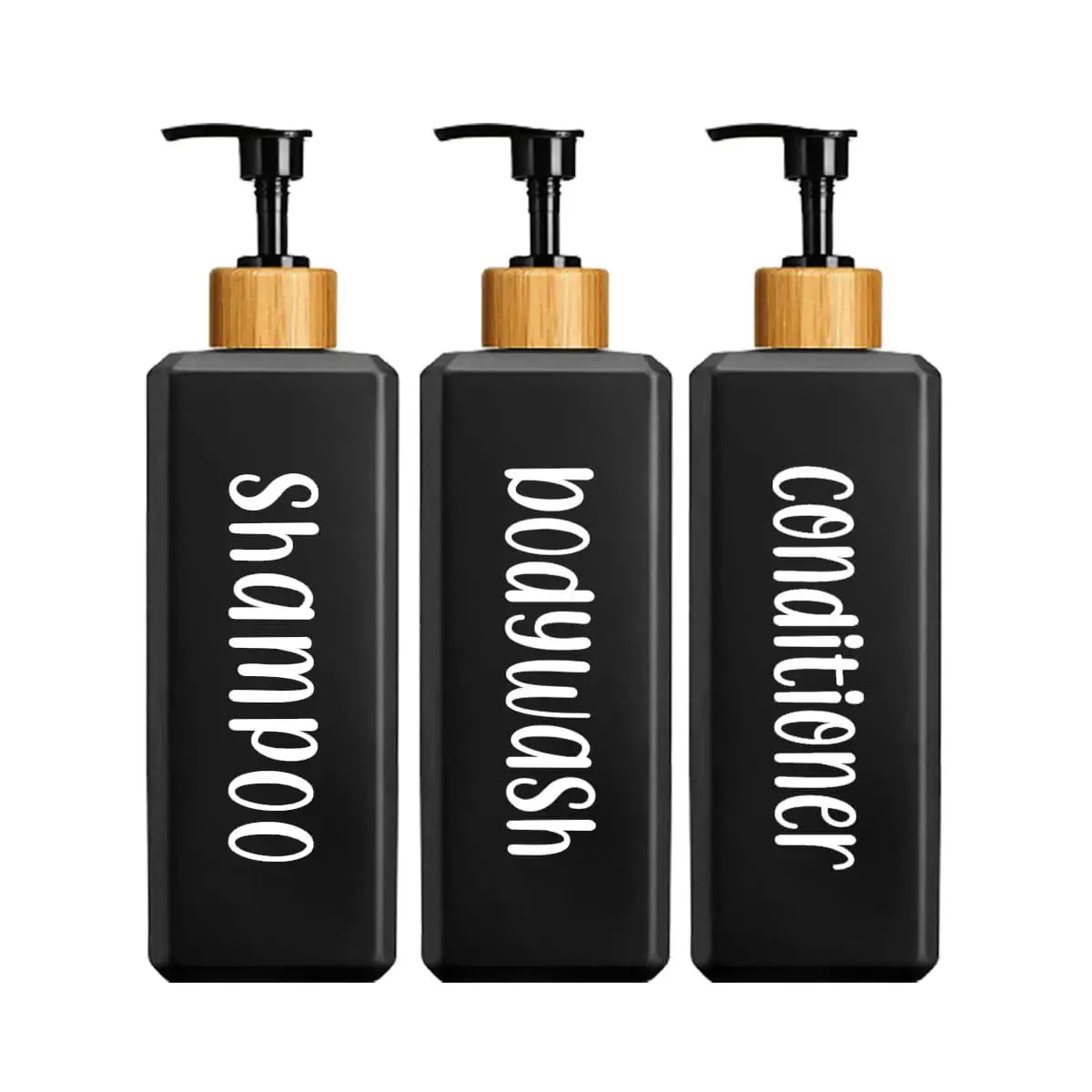 500ml Shampoo Conditioner Dispenser, 3 Counts/set Empty Refillable Travel Shampoo Soap Bottle, Modern Simple Body Wash Shower Gel Pump Dispenser, Bath
