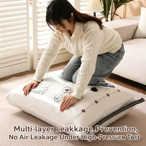 Heavy-Duty Transparent Hand-Operated Vacuum Storage Bags, Reusable Sealed Compression Organizers for Clothing, Bedding, Home Use and Moving
