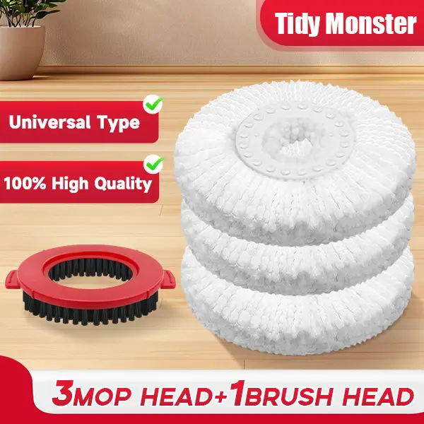 3 Mop head + 1 brush 