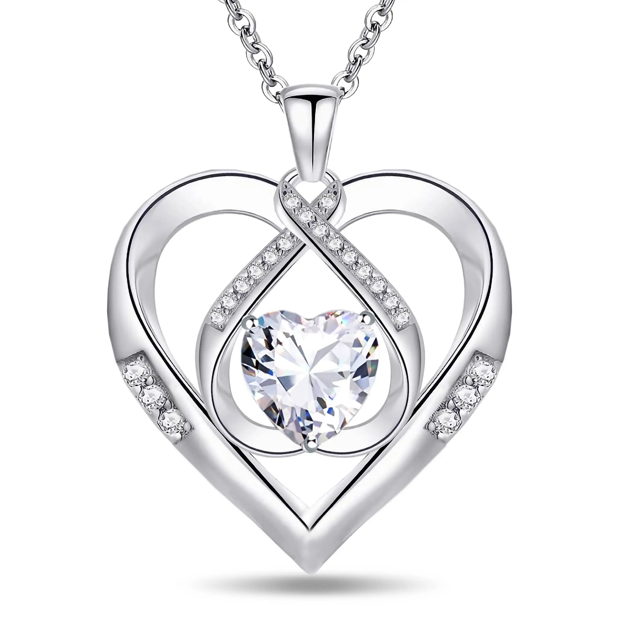 925 Sterling Silver 5A Heart CZ Diamond Triple Heart Pendant Necklace for Women  Christmas Gifts for Grandma Granddaughter Birthday Jewelry Gifts