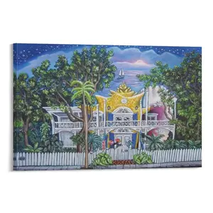 Abigail White Poster Sunset & Sapodillos Canvas Wall Art Poster1 Poster Canvas Wall Art For Bedroom Decor Bar Office Room Decor Gift