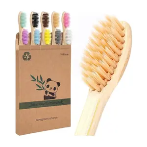 Bamboo Toothbrushes, 10 Pack BPA-Free Soft Tapered Bristles, Eco-Friendly, Natural Wooden, Green Toothbrush, Organic Toothbrushes Travel Set