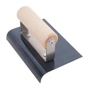 Blue Steel Edger 6 x 4” Radius 1/2” with Wooden Handle for Precise Edging and Tiling Tasks