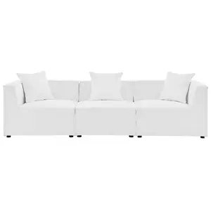 Saybrook Outdoor Patio Upholstered 3-Piece Sectional Sofa White EEI-4379-WHI