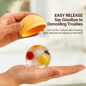 Macaron Color Round Ice Ball Mold, Food Grade Silicone Safe Material, DIY Homemade Ice Balls, Home Drink Mixing Ice Maker