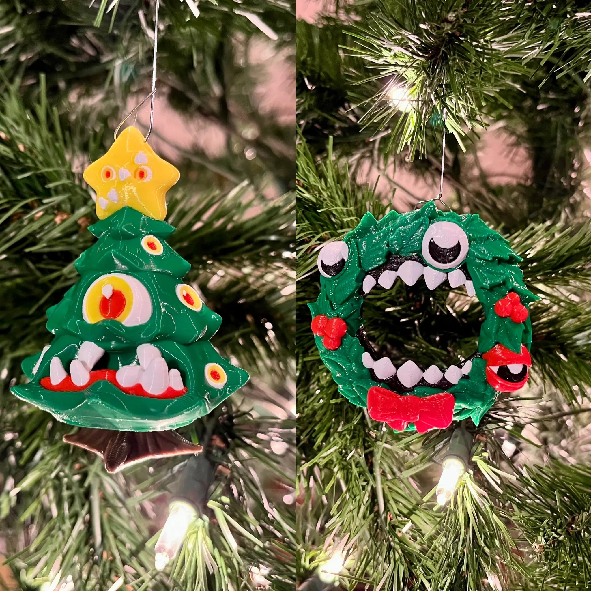 Christmas Mimic Ornaments - Christmas Wrath or Treemic Mimic Toy - Gag Gift - Full Color