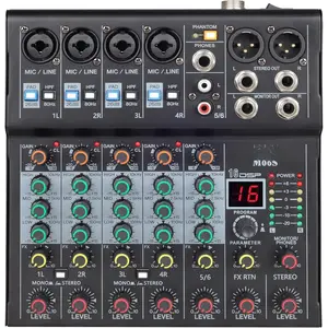 6- Professional DJ Audio Mixer, DJ Controller Sound Mixer DSP 16 Preset Effects, Ideal for  Party