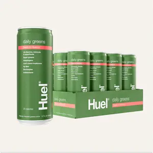 Huel Daily Greens Ready-to-Drink | Sparkling Fruit Beverage | Nutritional Dietary Supplement | 42 Vitamins, Minerals & Supergreens | 4g Dietary Fiber | 12 Cans
