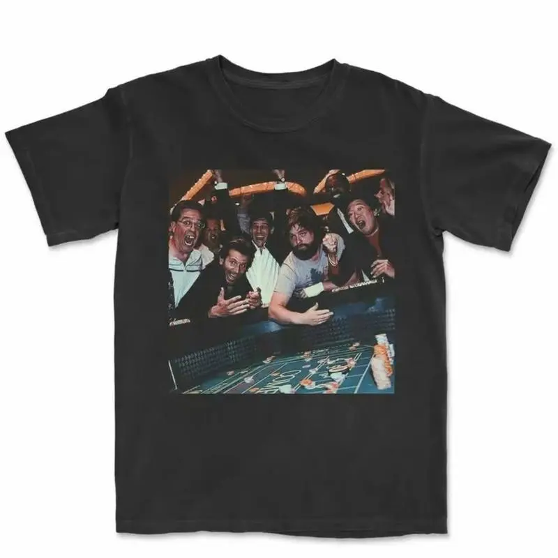 Men's 100% Cotton-Spandex Blended Fitted Classic Crew Neck Short Sleeve T-Shirt - Vintage The Hangover Poker Graphic Print, Preppy Casual Streetwear Top, Gift for Father/Boyfriend, Gift For Boyfriend