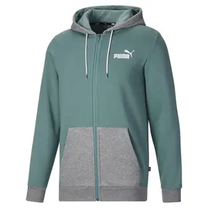PUMA Mens Colorblock Hoodie Athletic Outerwear Casual - Grey