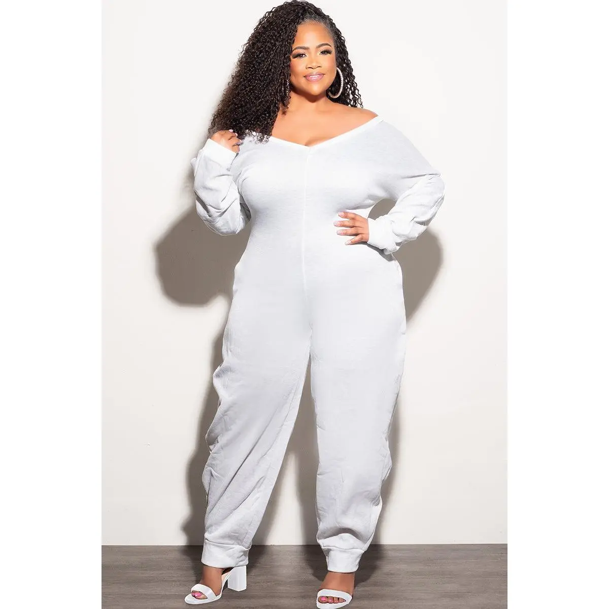 Final Sale Plus Size Cozy Jumpsuit in Grey